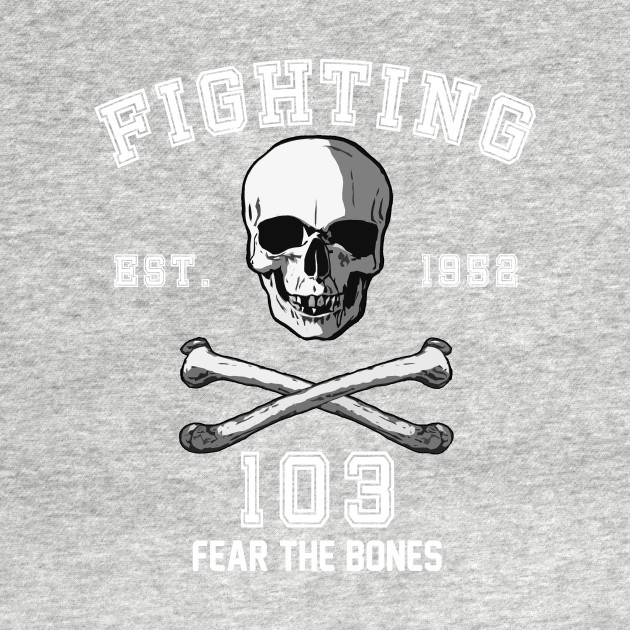 Fighting 103 Jolly Rogers Front and Back Print by SimonBreeze